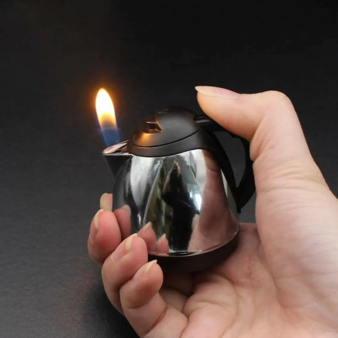 Pretty Kettle Shaped Lighter | Butane Gas Refillable Flame Lighter