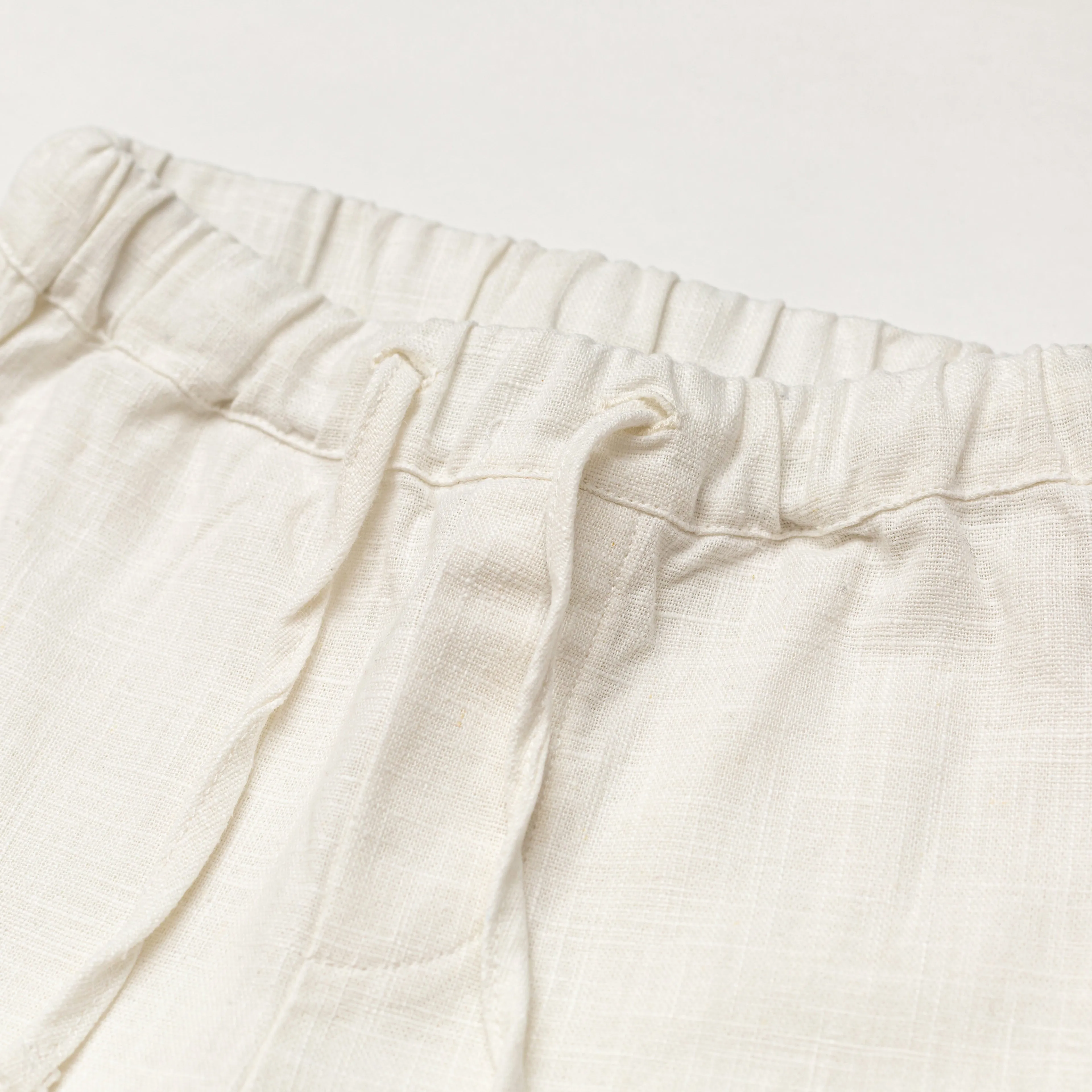 Short Linen Pants - White