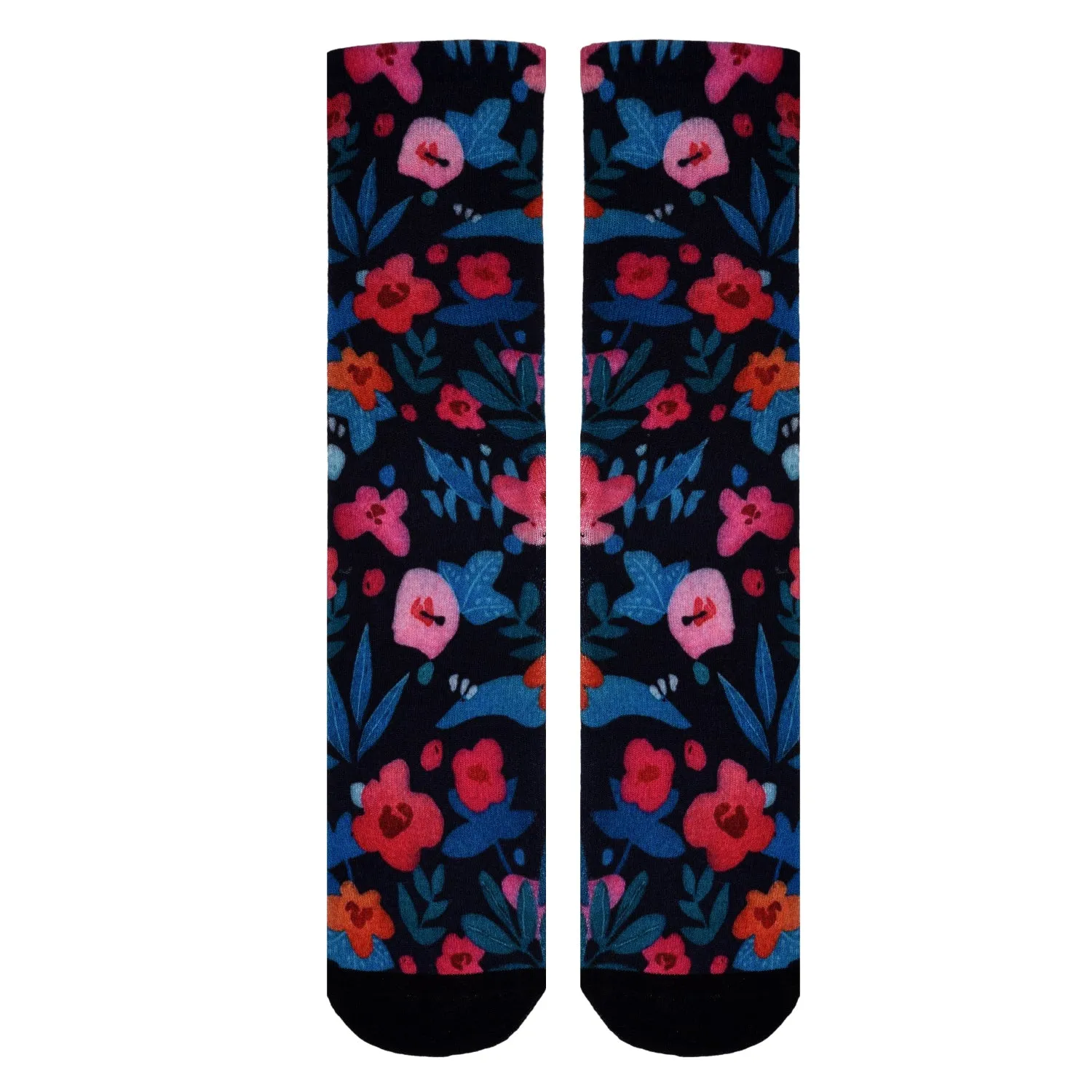 Sierra Socks Flower Patch Pattern CoolMax Socks, Nature Collection for Men & Women Eco-Friendly Crew Socks