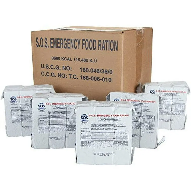 S.O.S. Rations Emergency 3600 Calorie Food Bar - 3 Day / 72 Hour Package with 5 Year Shelf Life