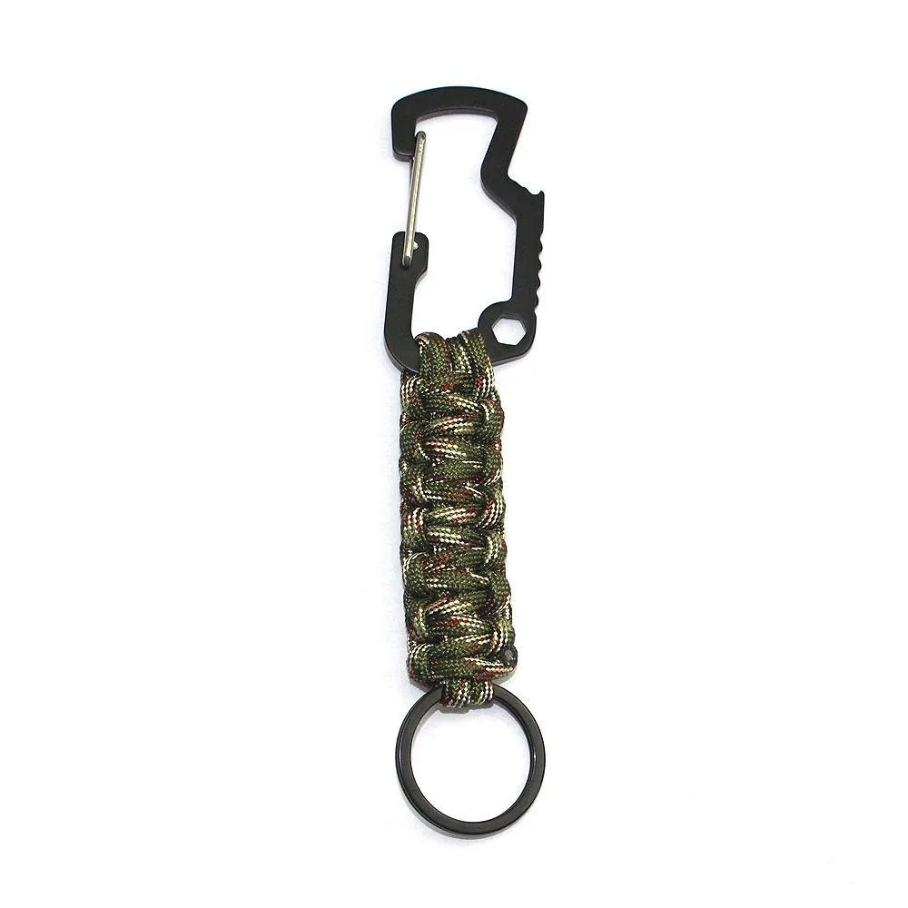 Survival Climbing Keychain Umbrella Rope Woven Multifunctional Carabiner