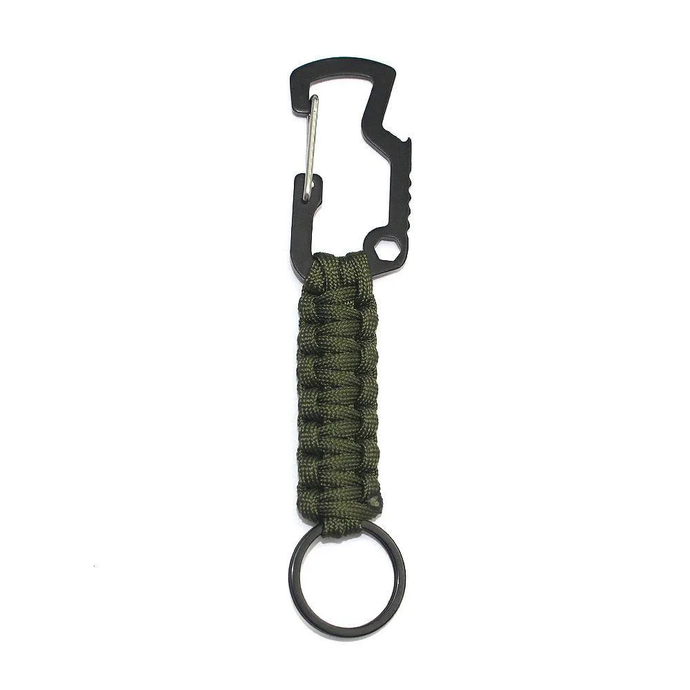 Survival Climbing Keychain Umbrella Rope Woven Multifunctional Carabiner