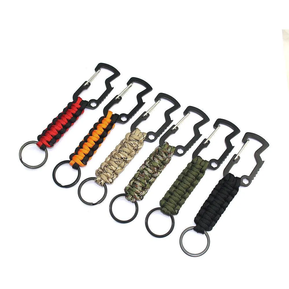 Survival Climbing Keychain Umbrella Rope Woven Multifunctional Carabiner