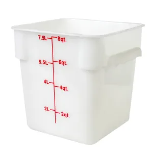 Thunder Group PLSFT008PP 8 Qt Polypropylene Square Food Storage Container White