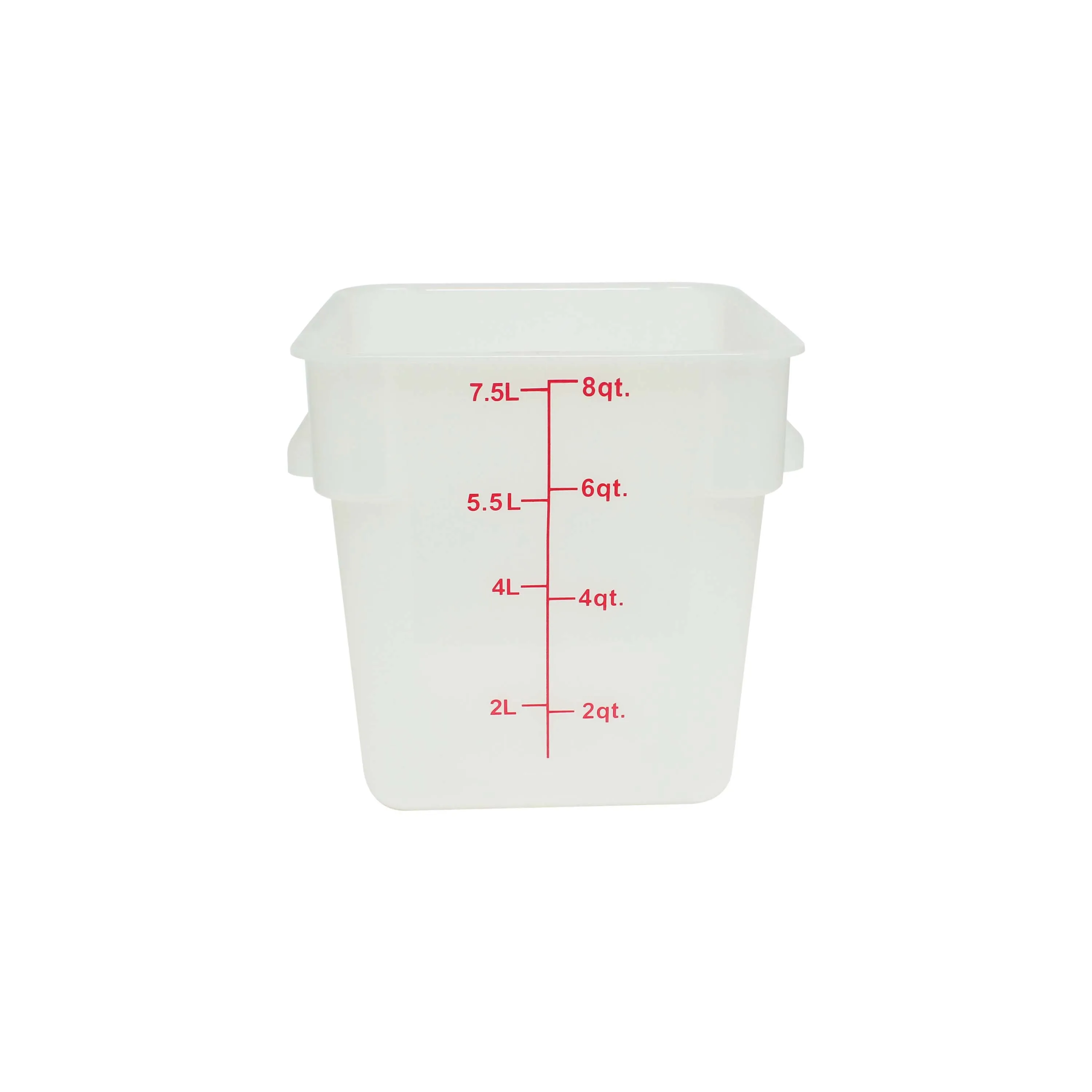 Thunder Group PLSFT008TL 8 Qt Polypropylene Square Food Storage Container Translucent