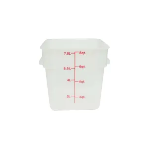 Thunder Group PLSFT008TL 8 Qt Polypropylene Square Food Storage Container Translucent