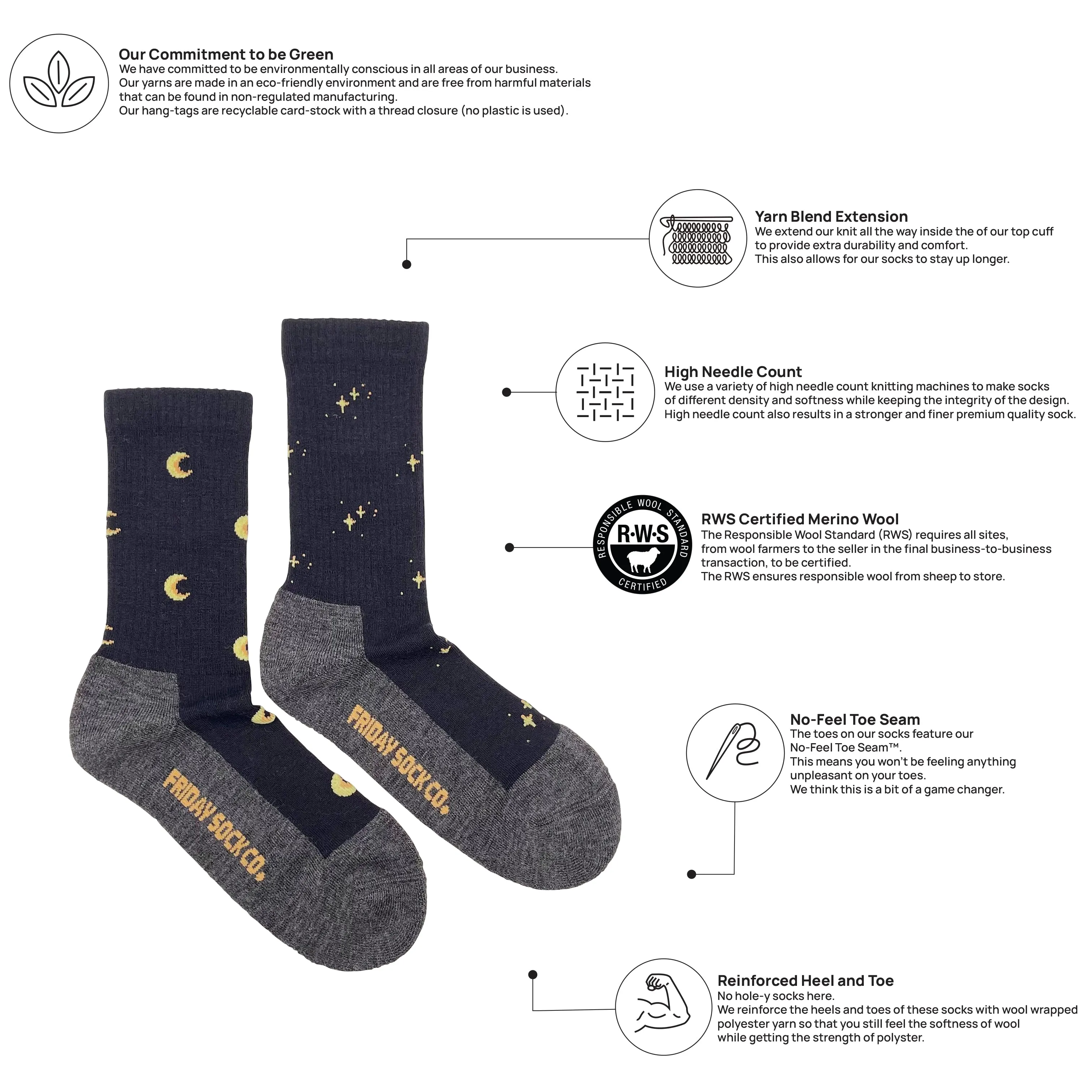 Women's Moon Merino Wool Socks