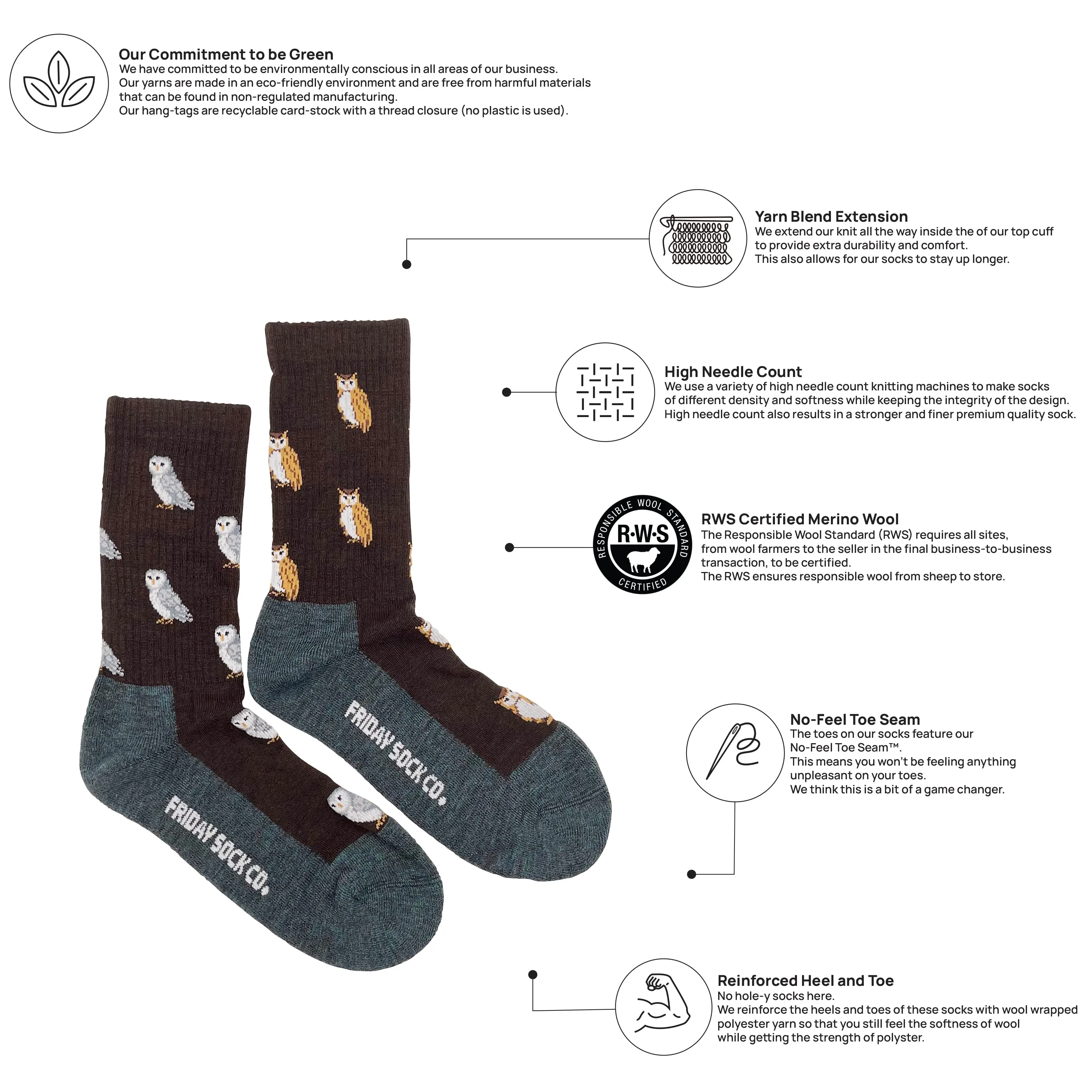 Women's Owl Wool Socks